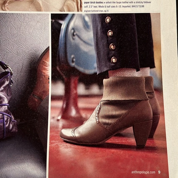 Anthropologie All Black Paper Birch Booties Leather & Knit Chelsea 2008 EUC - Picture 15 of 15